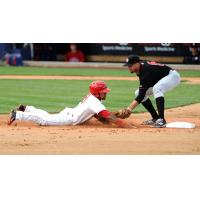 Spokane Indians Tagged out vs. Vancouver Canadians