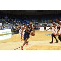 Saint John Mill Rats Forward Gabe Freeman Drives to the Basket against the Island Storm