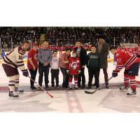 Maryam Monsef Performs Ceremonial Puck Drop with Syrian Refugee Family at Peterborough Petes Game