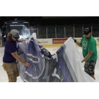 Tri-City Storm Logo being Removed at Viaero Center