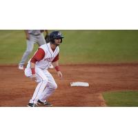 Andrew Daniel of the Arkansas Travelers Leads off Second Base