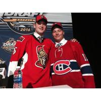 Windsor Spitfires Center Logan Brown and Defenceman Mikhail Sergachev at the NHL Draft