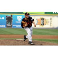 Long Island Ducks pitcher Jake Fisher delivers